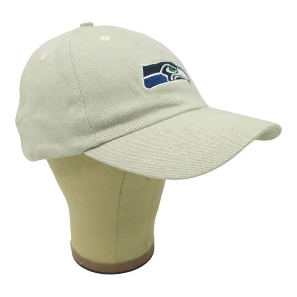 NFL Seattle Seahawks Football Adjustable Size Strapback Cap Baseball Hat Khaki
